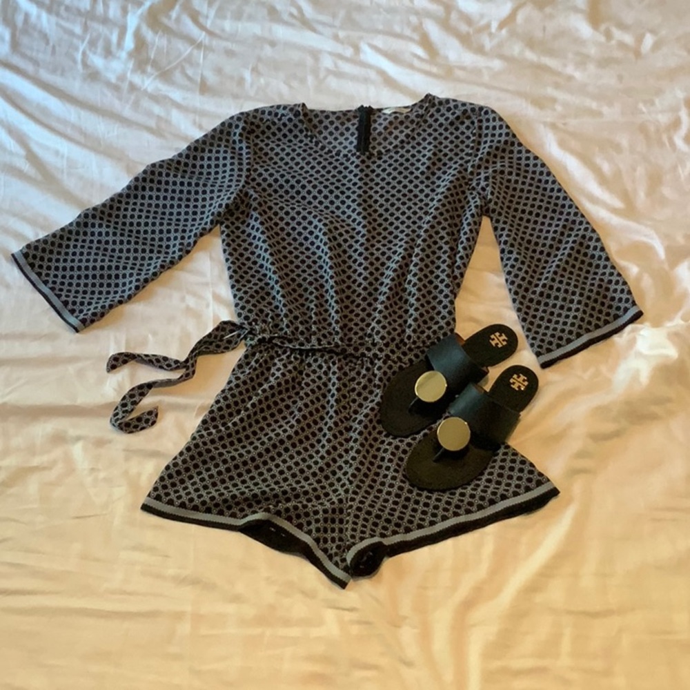 ⚓️ Max Studio Dressy Black & Blue Romper Like new!